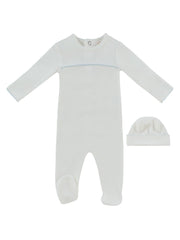 Mon Bebe D'amour Footie & Hat Set - Blue