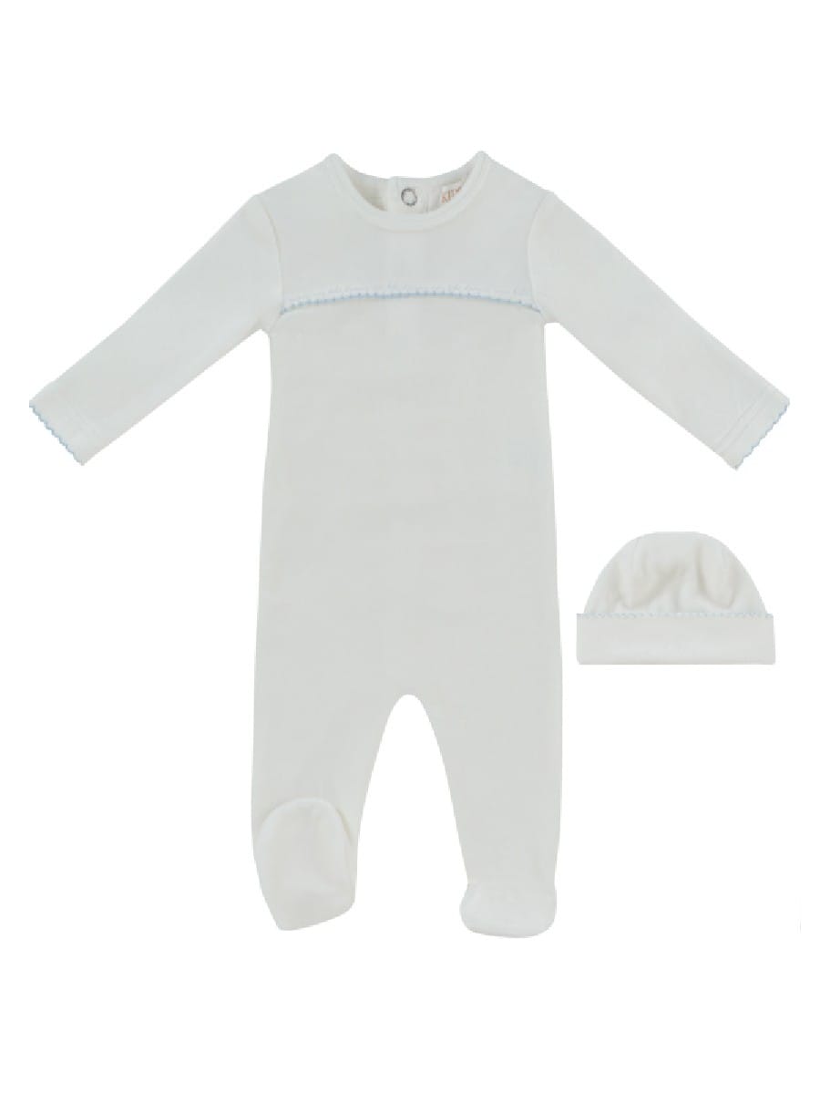 Mon Bebe D'amour Footie & Hat Set - Blue