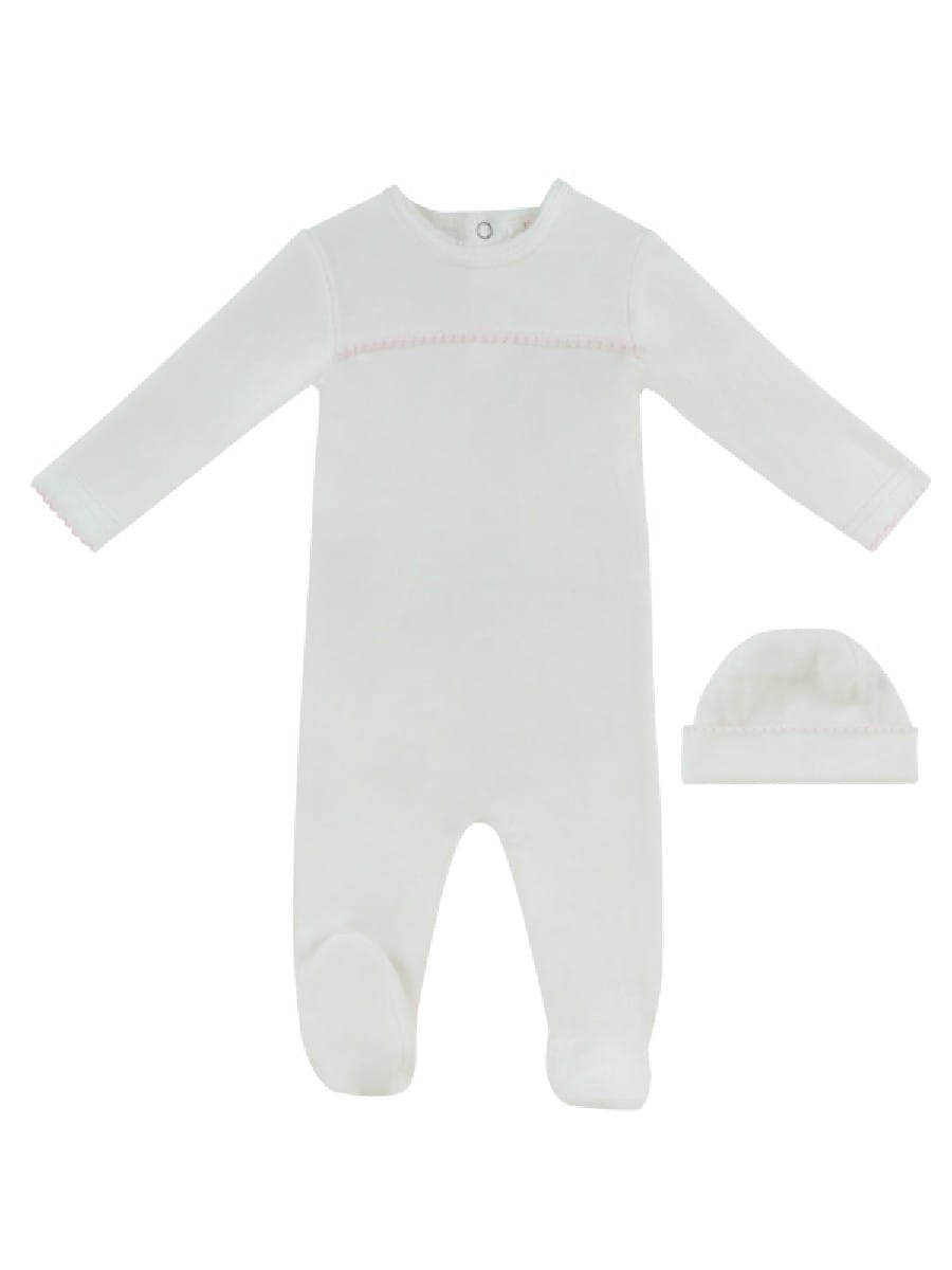 Mon Bebe D'amour Footie & Hat Set - Pink