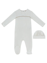 Mon Bebe D'amour Footie & Hat Set - Taupe