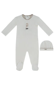 Atelier Bunny Footie & Hat Set - Taupe