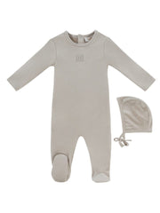 Kb Logo Footie & Hat Set - Stone