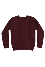 Sean Cable Knit Sweater - Cranberry