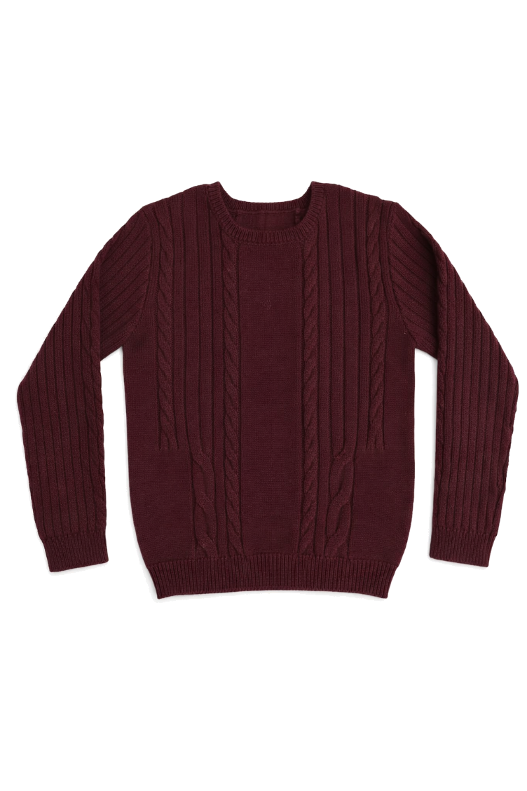 Sean Cable Knit Sweater - Cranberry