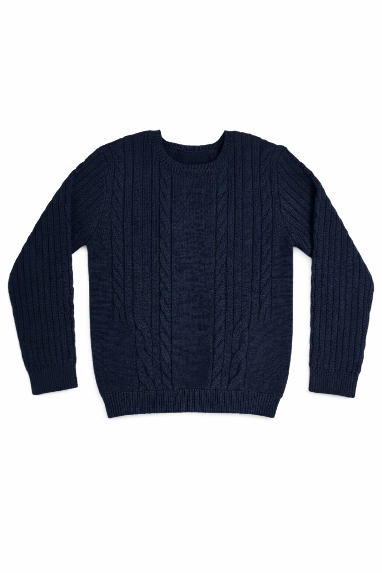 Sean Cable Knit Sweater - Navy