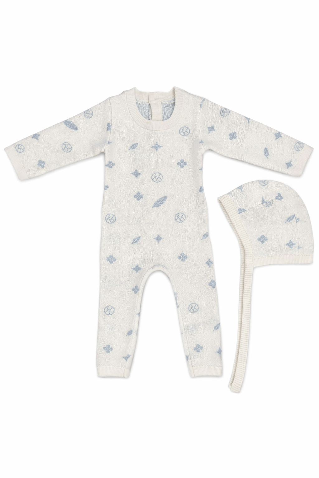 Kb Logo Knit Romper & Hat Set