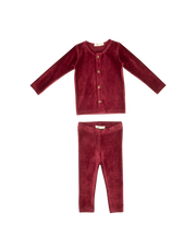 Gia Velour Rib Set - Merlot