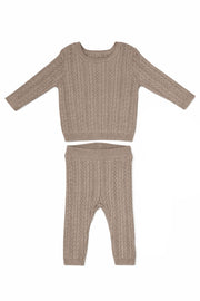 Kb Pointelle Knit Set - Taupe