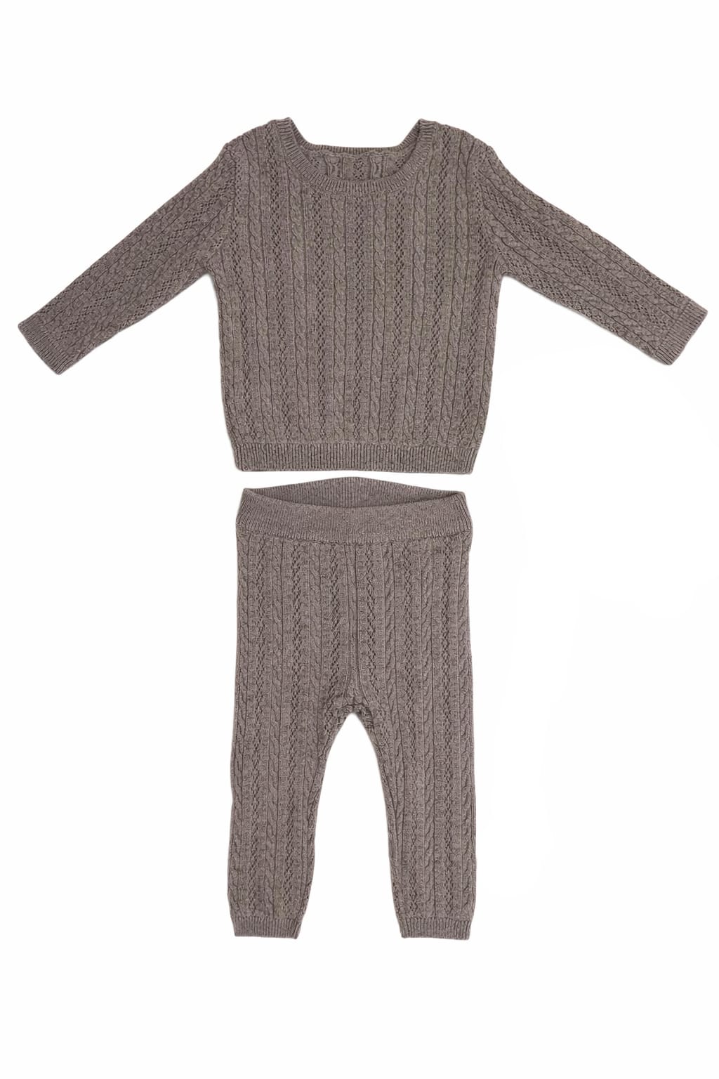 Kb Pointelle Knit Set - Grey