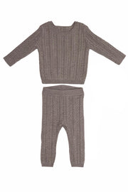 Kb Pointelle Knit Set - Grey