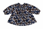 Nola Floral Blouse - Chocolate