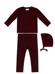 Felt Wrap Set With Hat - Maroon