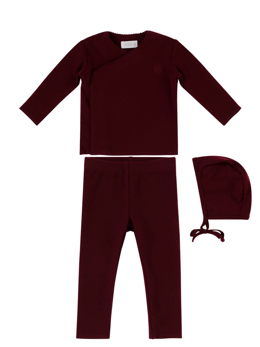 Felt Wrap Set With Hat - Maroon