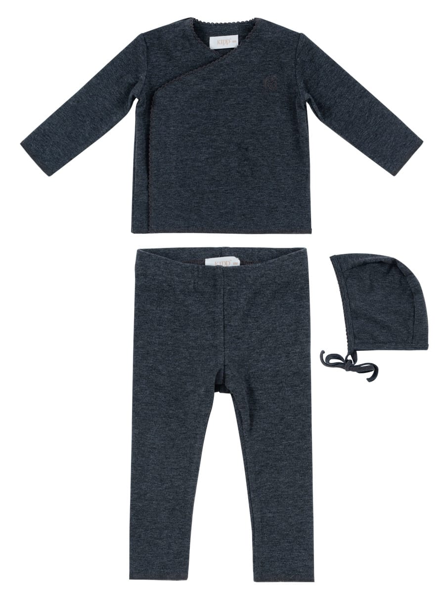 Felt Wrap Set With Hat - Grey