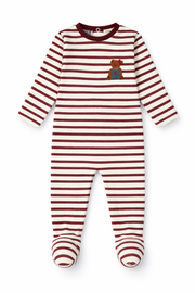 Teddy Lounge Footie - Maroon