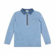 Benny Long Sleeve Polo - Light Blue