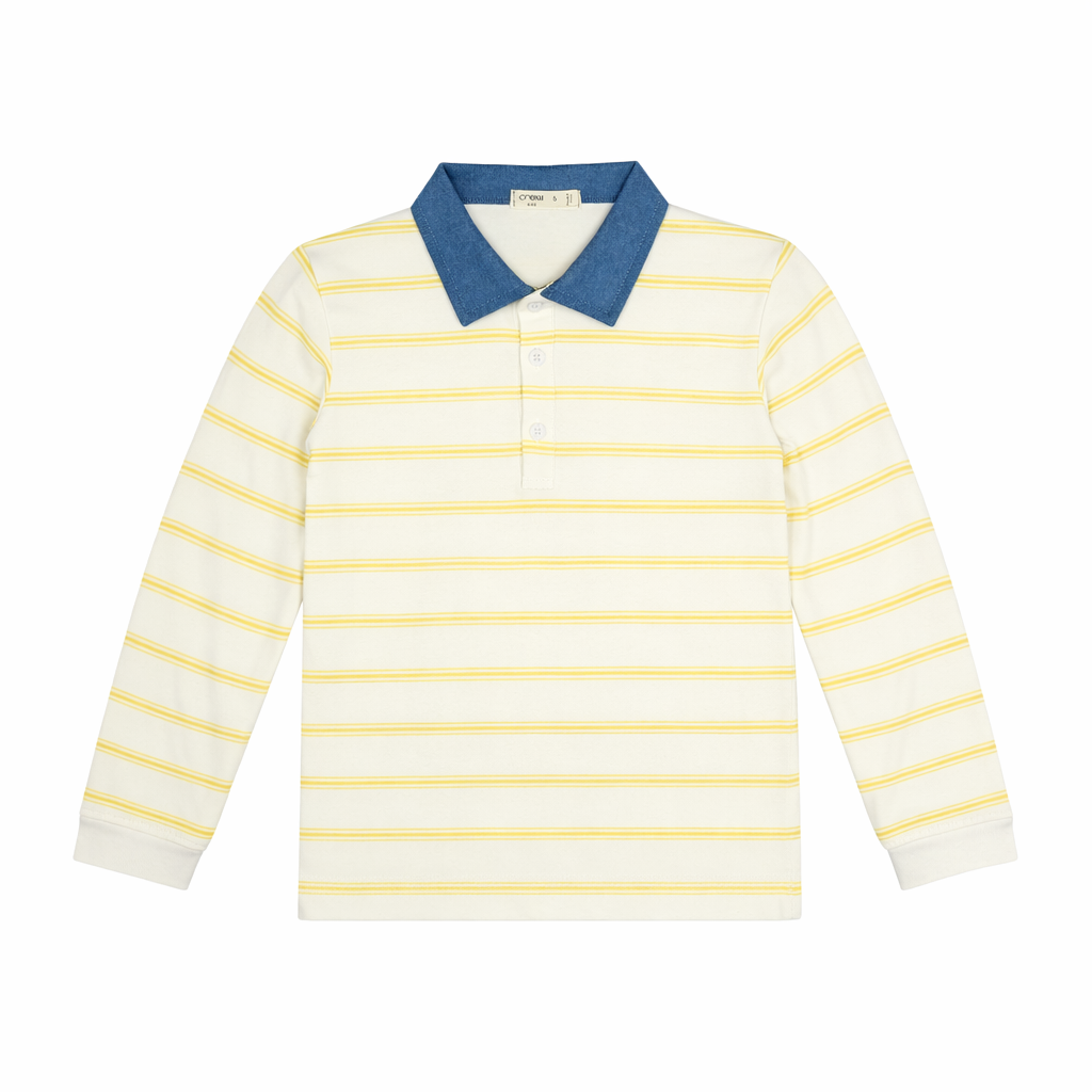 Cory Long Sleeve Polo - White