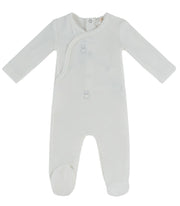 Petit Ours Pattern Footie - Blue