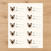 Siamese Purrfectly Yours Gift Tag Sticker Sheet