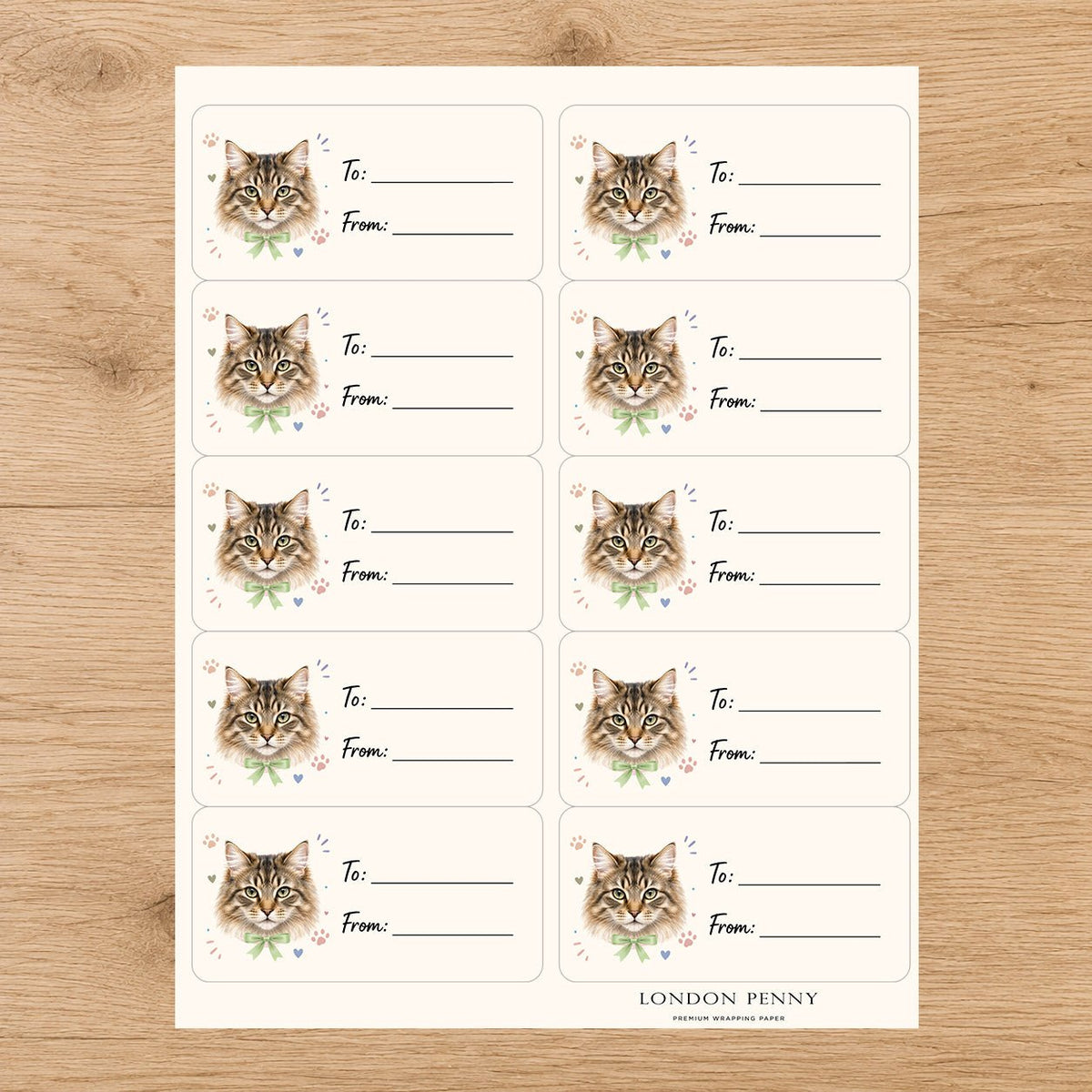 Siberian Purrfectly Yours Gift Tag Sticker Sheet