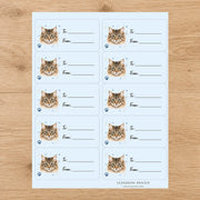 Siberian Pawprint Wishes Gift Tag Sticker Sheet
