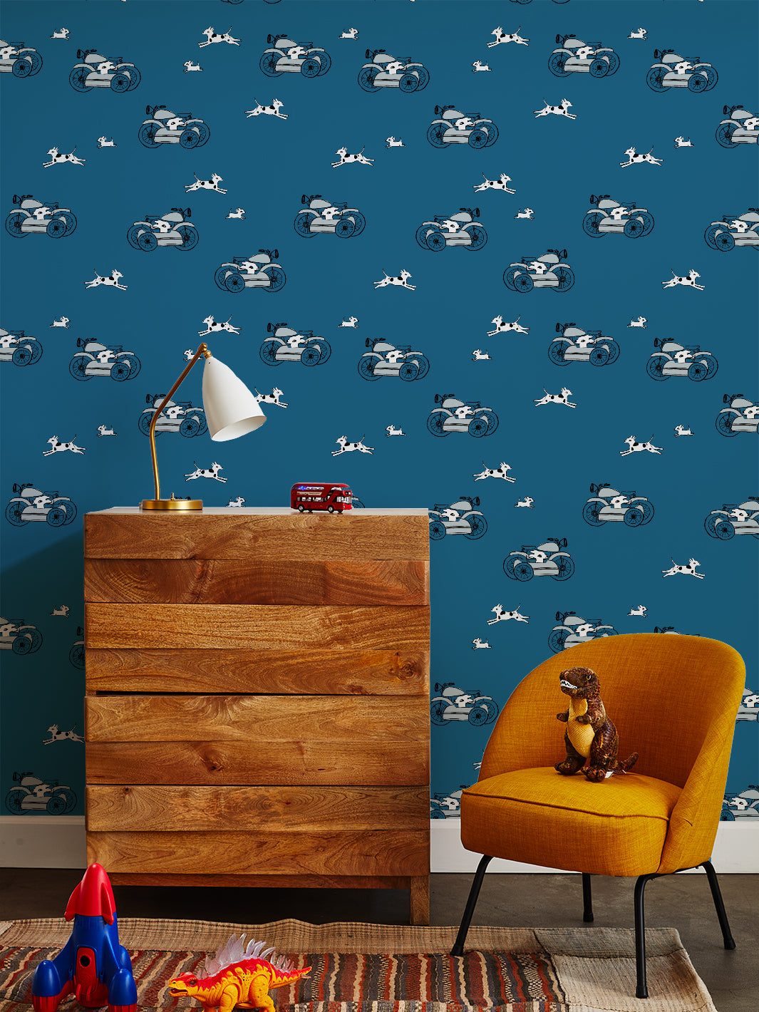 'sidecar' Wallpaper By Tea Collection - Cadet Blue