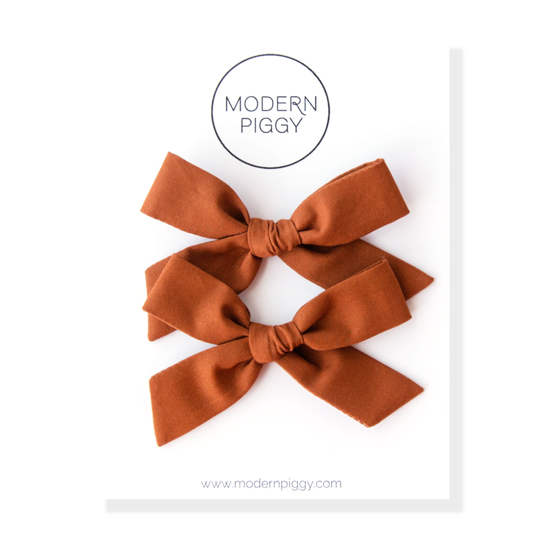 Raw Sienna | Pigtail Set - Hand-tied Bow