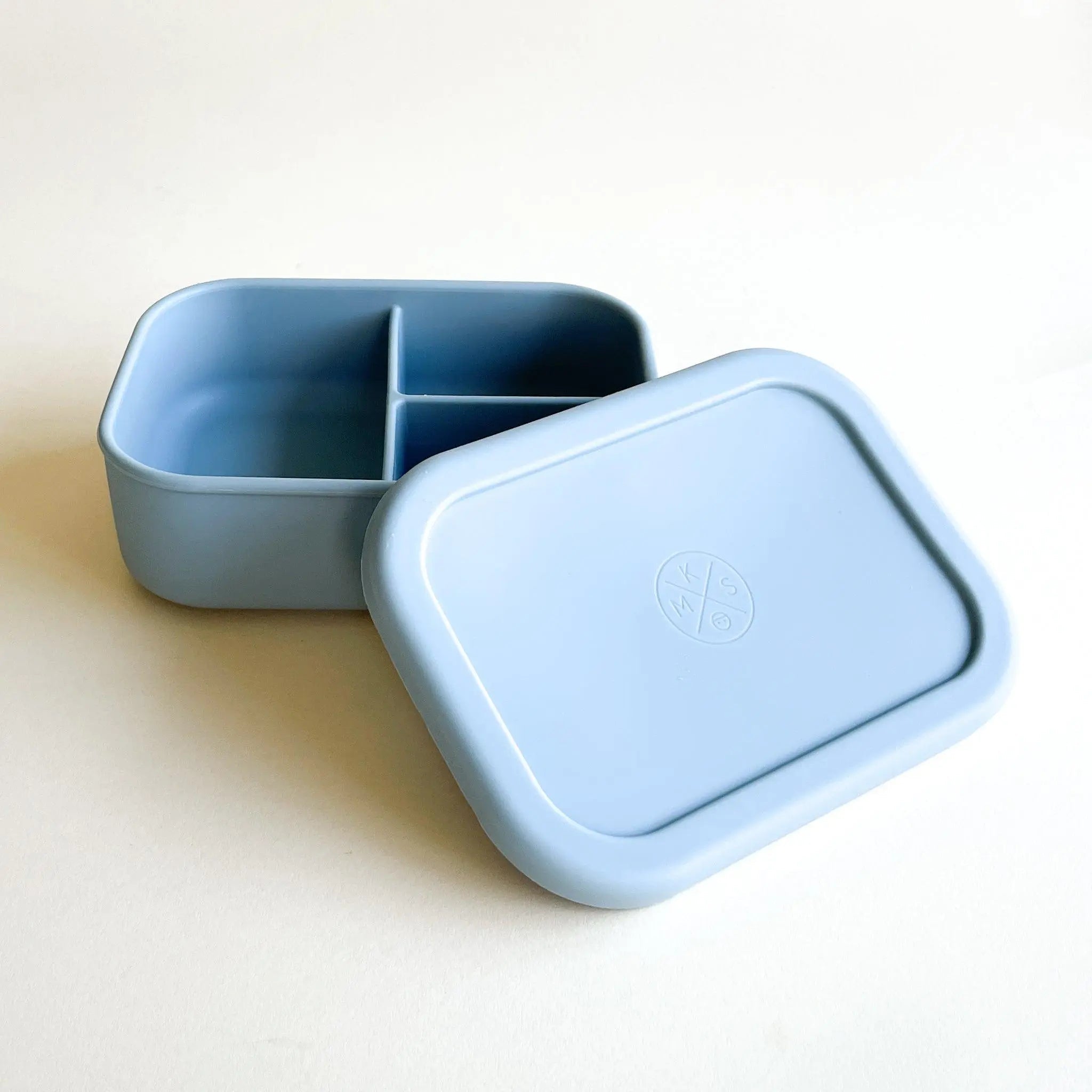 Silicone Bento Lunch & Snack Box For Kids & Adults Denim Blue