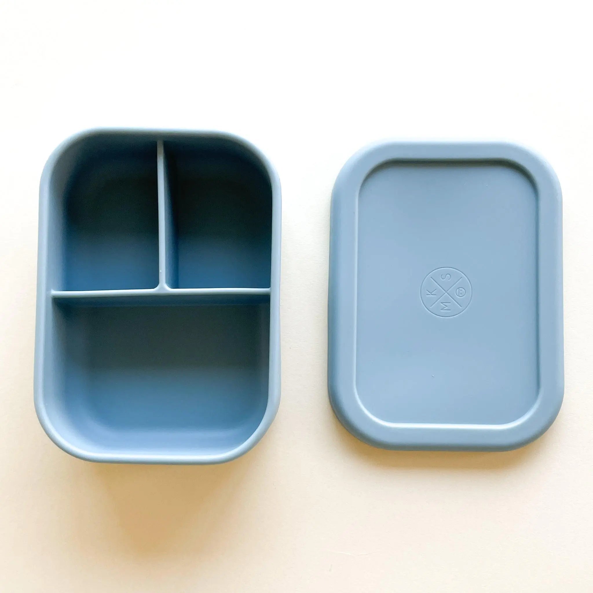 Silicone Bento Lunch & Snack Box For Kids & Adults Denim Blue