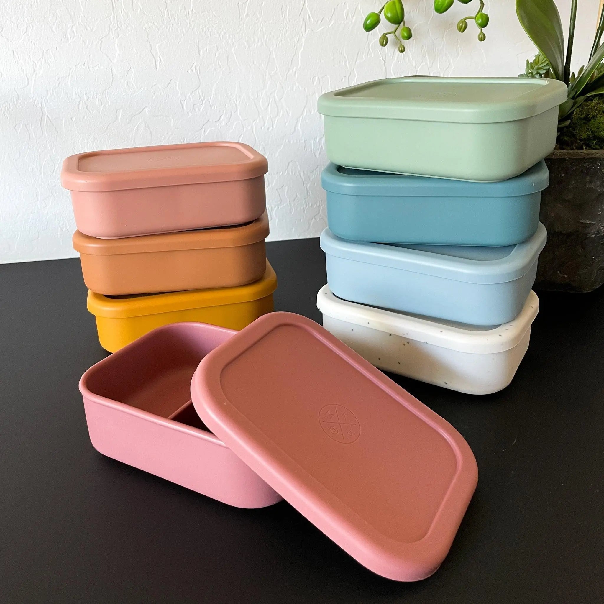 Silicone Bento Lunch & Snack Box For Kids & Adults Mango