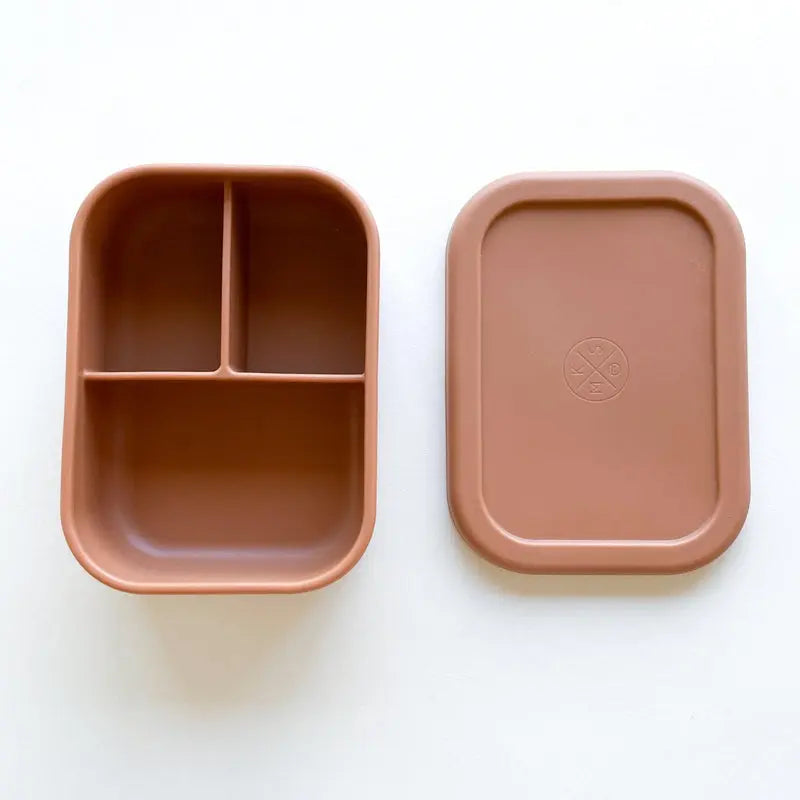 Silicone Bento Lunch & Snack Box For Kids & Adults Terracotta
