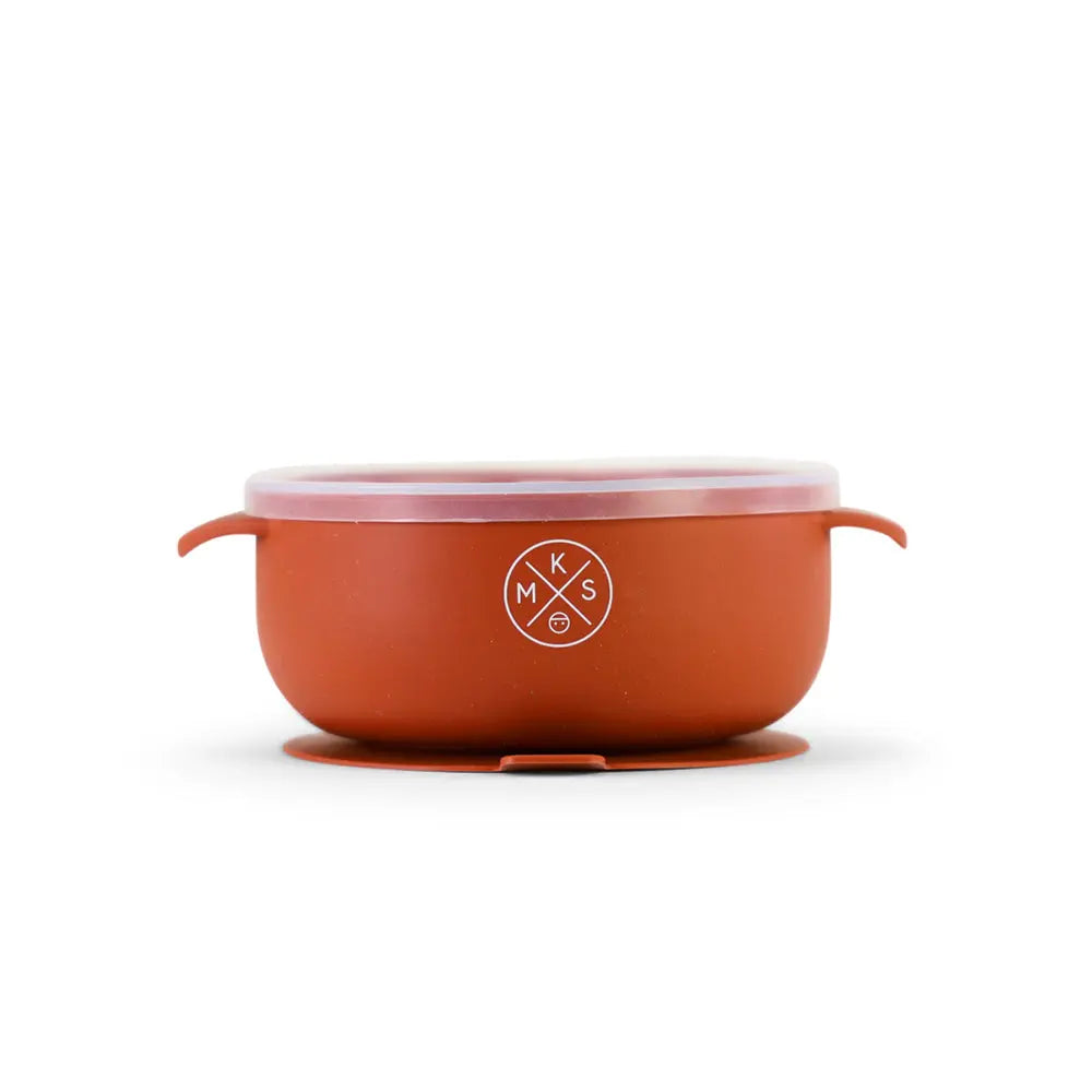 Silicone Bowl With Lid - Brick