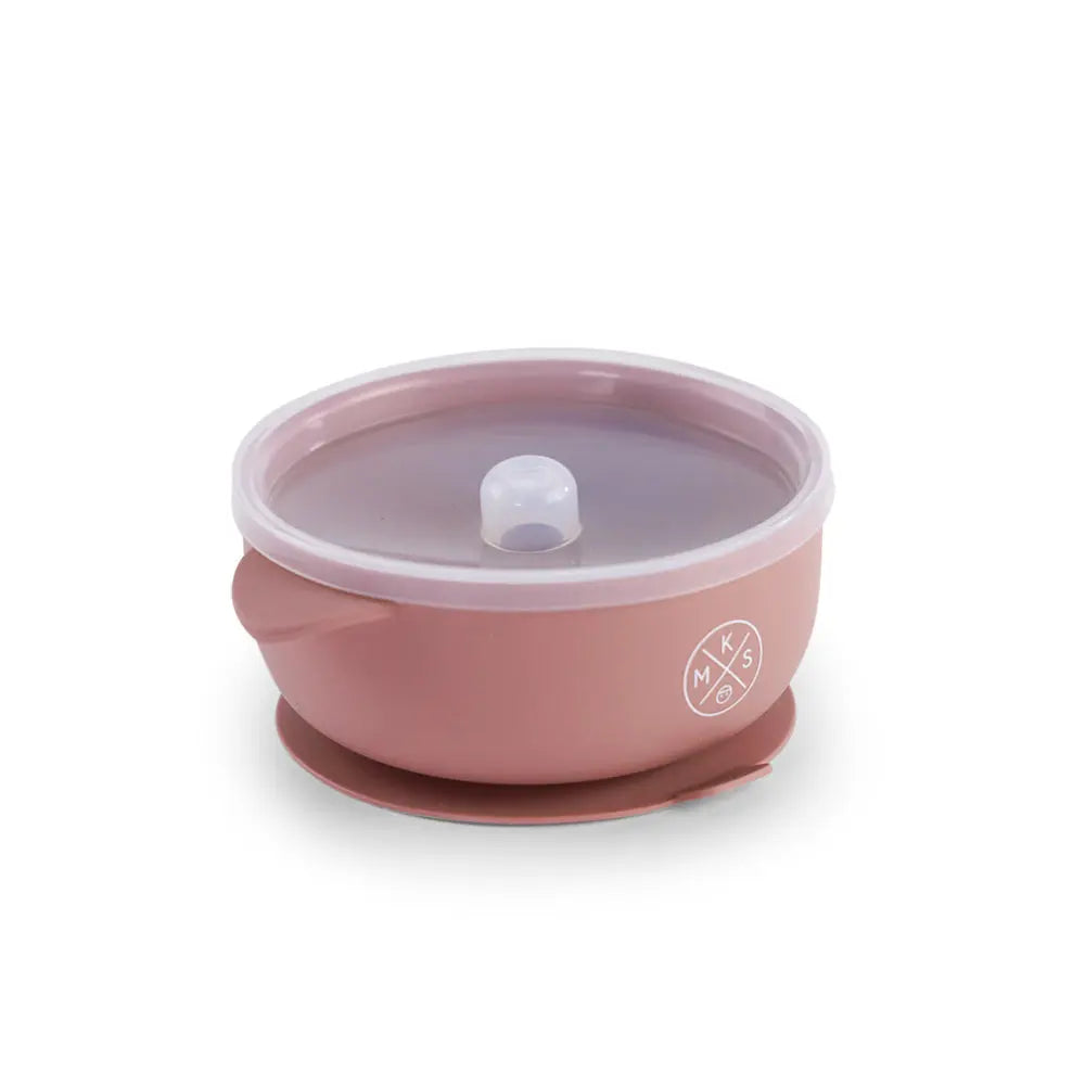 Silicone Bowl With Lid - Dusty Pink