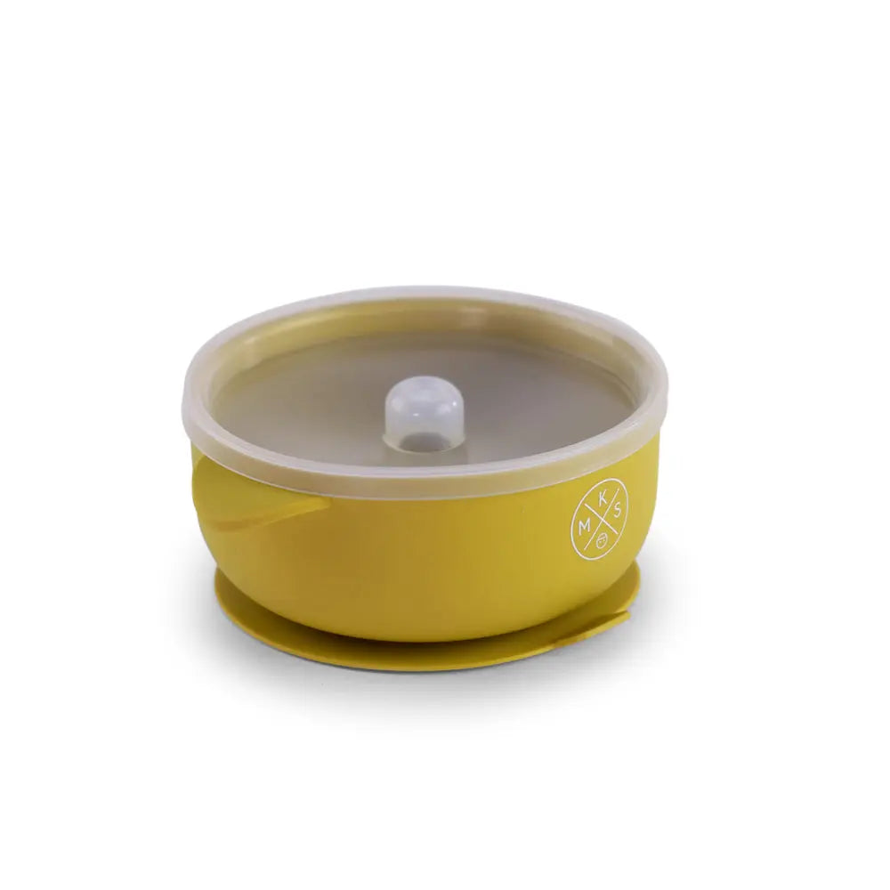 Silicone Bowl With Lid - Mustard