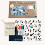 Silicone Reusable Coloring Mat & Markers Set - Abc Animals