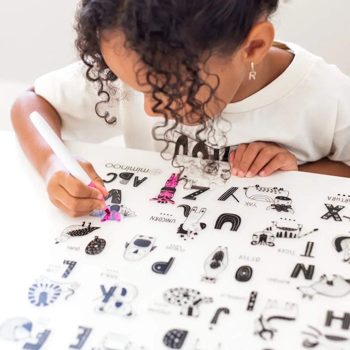 Silicone Reusable Coloring Mat & Markers Set - Abc Animals