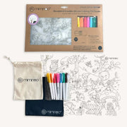 Silicone Reusable Coloring Mat & Markers Set - Enchanted Forest