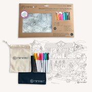 Silicone Reusable Coloring Mat & Markers Set - Girls Dreamworld