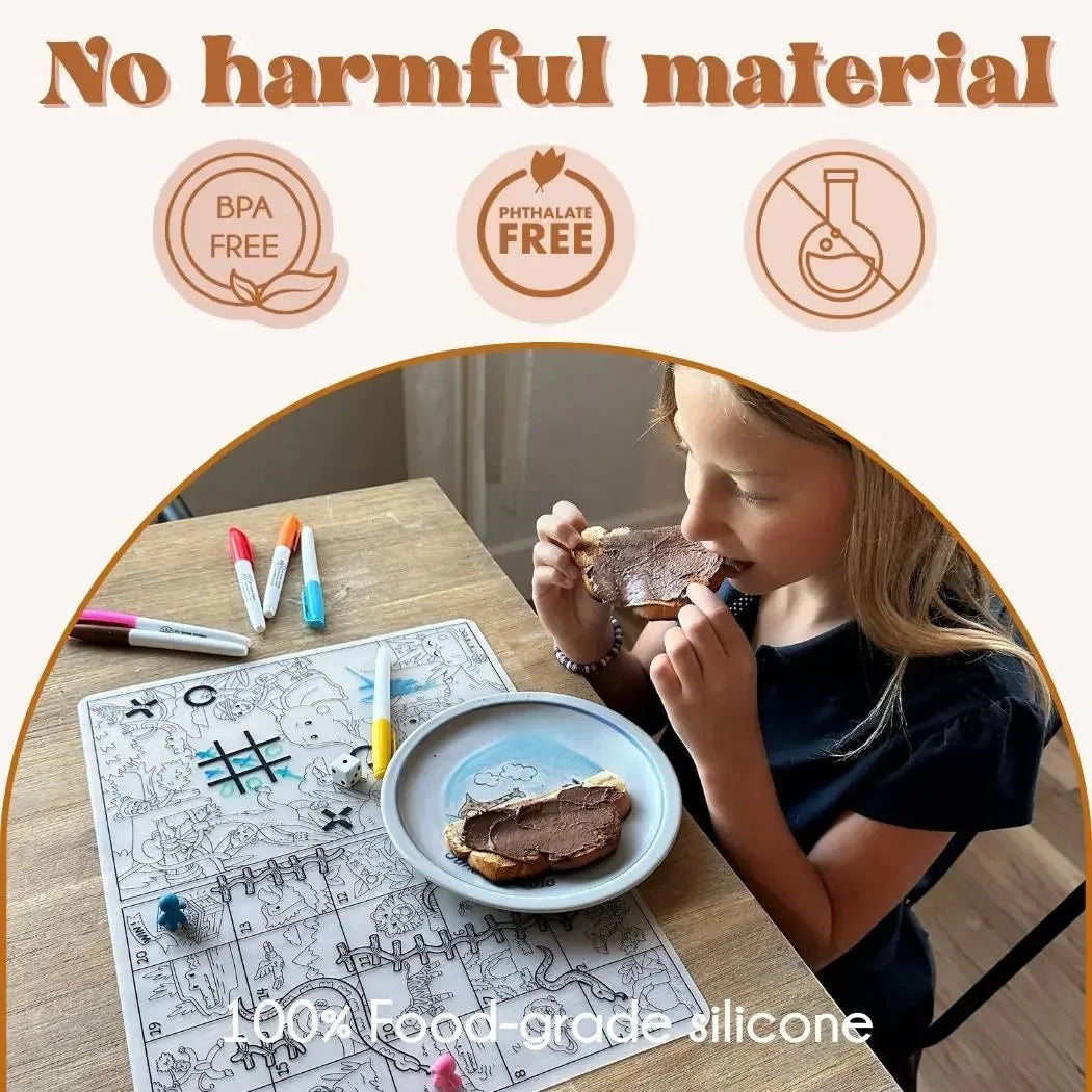 Silicone Reusable Coloring Mat & Markers Set - Roadmap