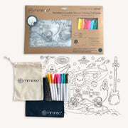 Silicone Reusable Coloring Mat & Markers Set - Space