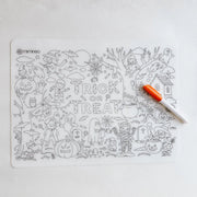 Silicone Reusable Coloring Tablemat Set - Halloween