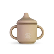 Silicone Sippy Cup With Lid And Handles Beige