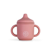 Silicone Sippy Cup With Lid And Handles Dusty Pink