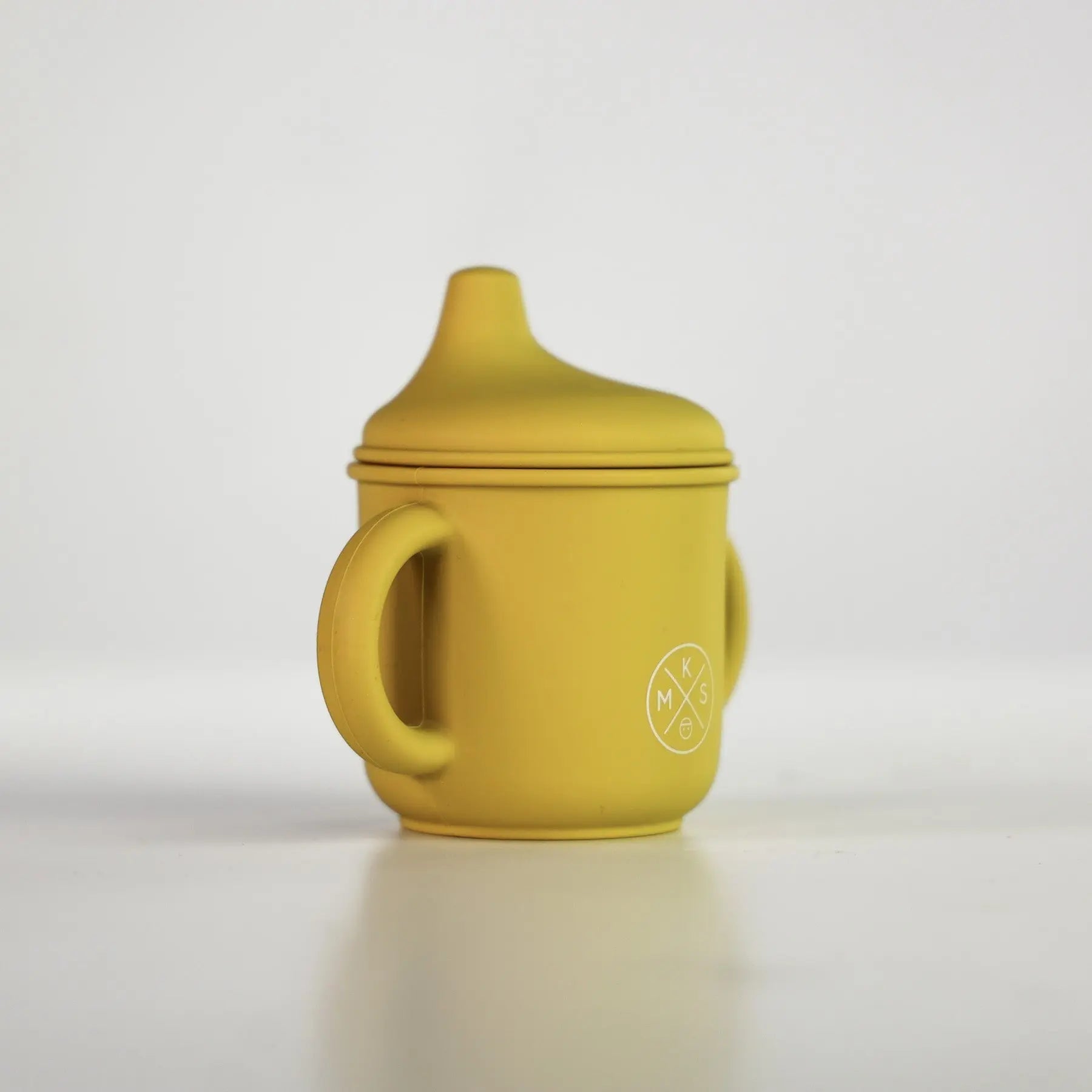 Silicone Sippy Cup With Lid And Handles Mustard