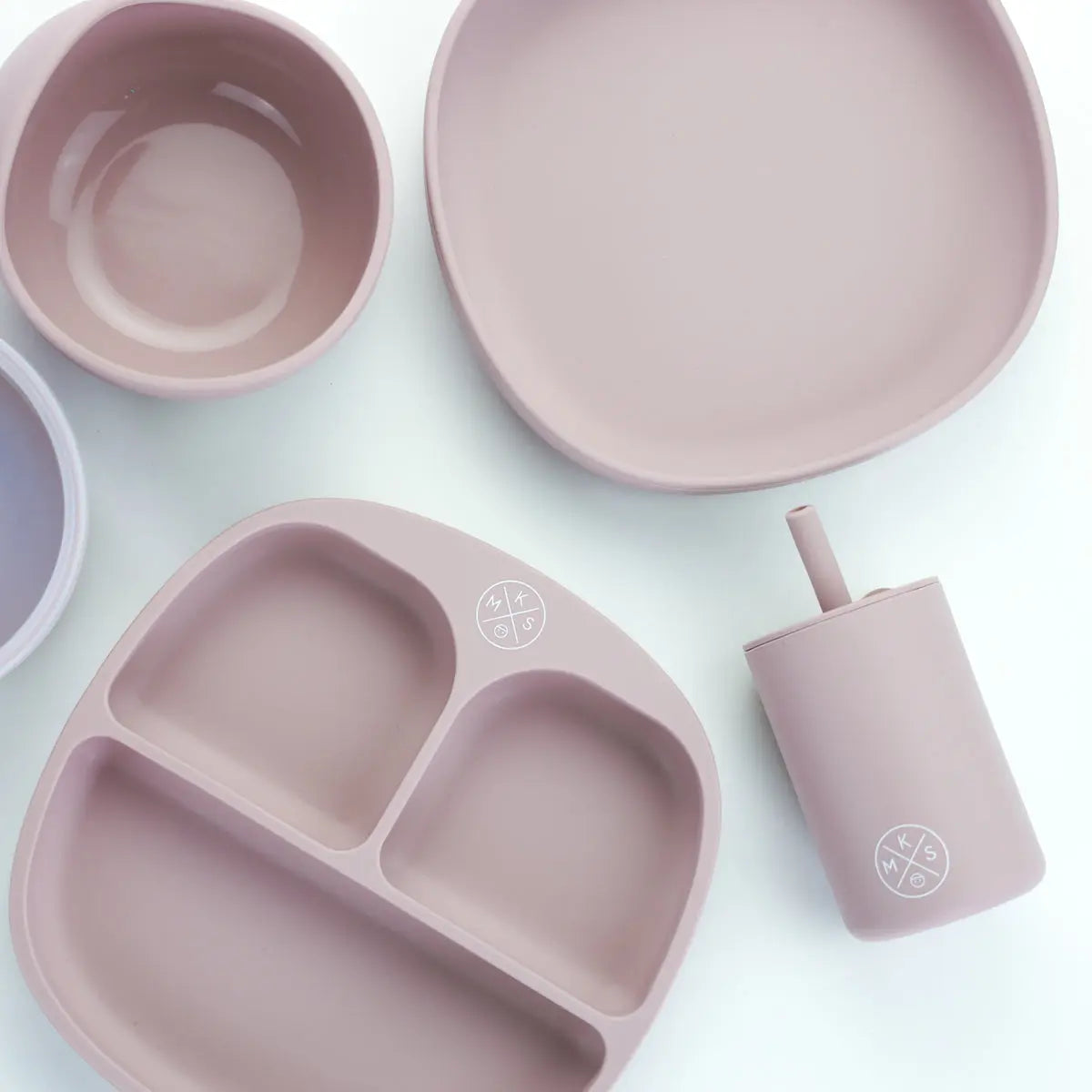 Silicone Suction Kids Plate W/ Dividing Sections Lilac
