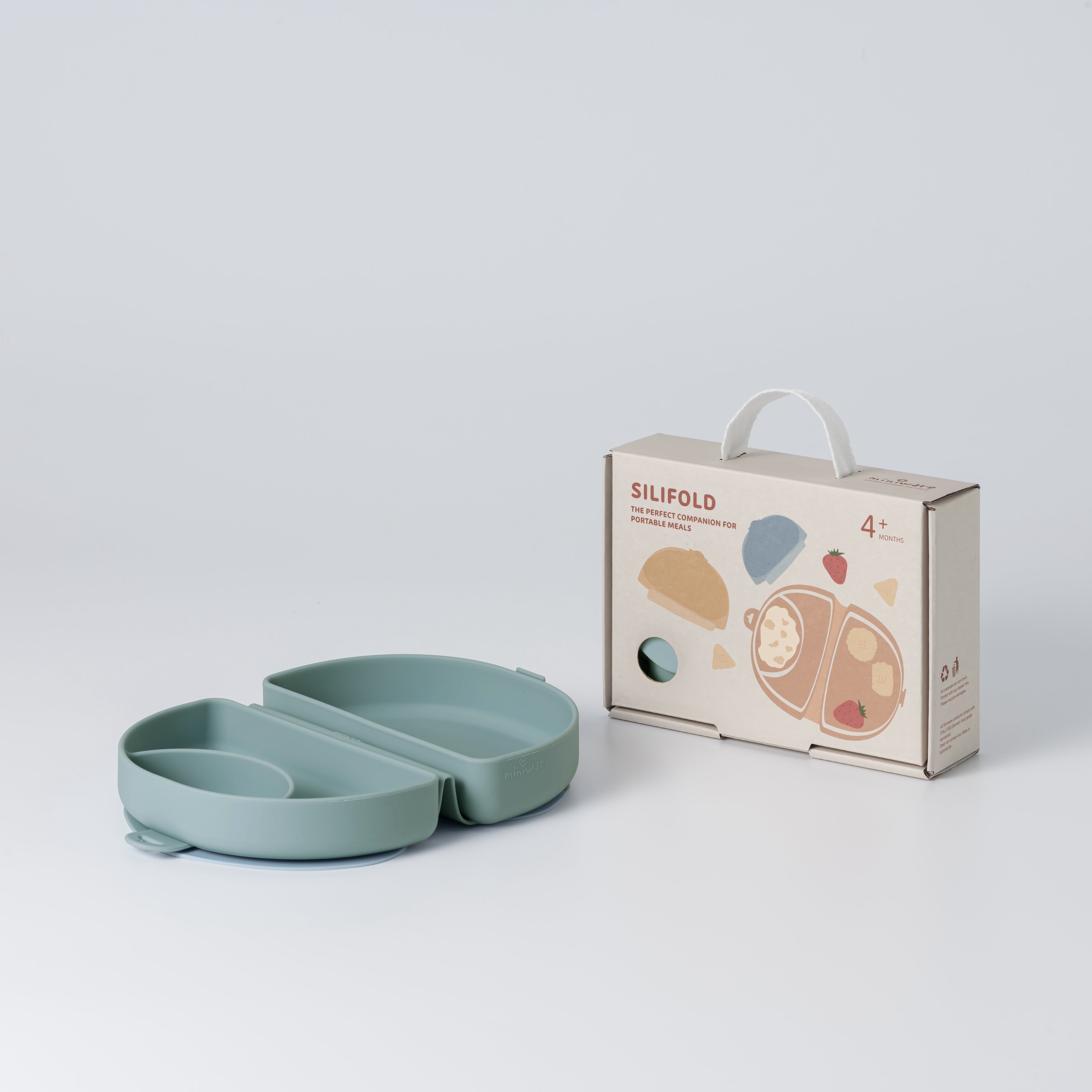 Silifold: Compact Children's Portable Plate - Eucalyptus
