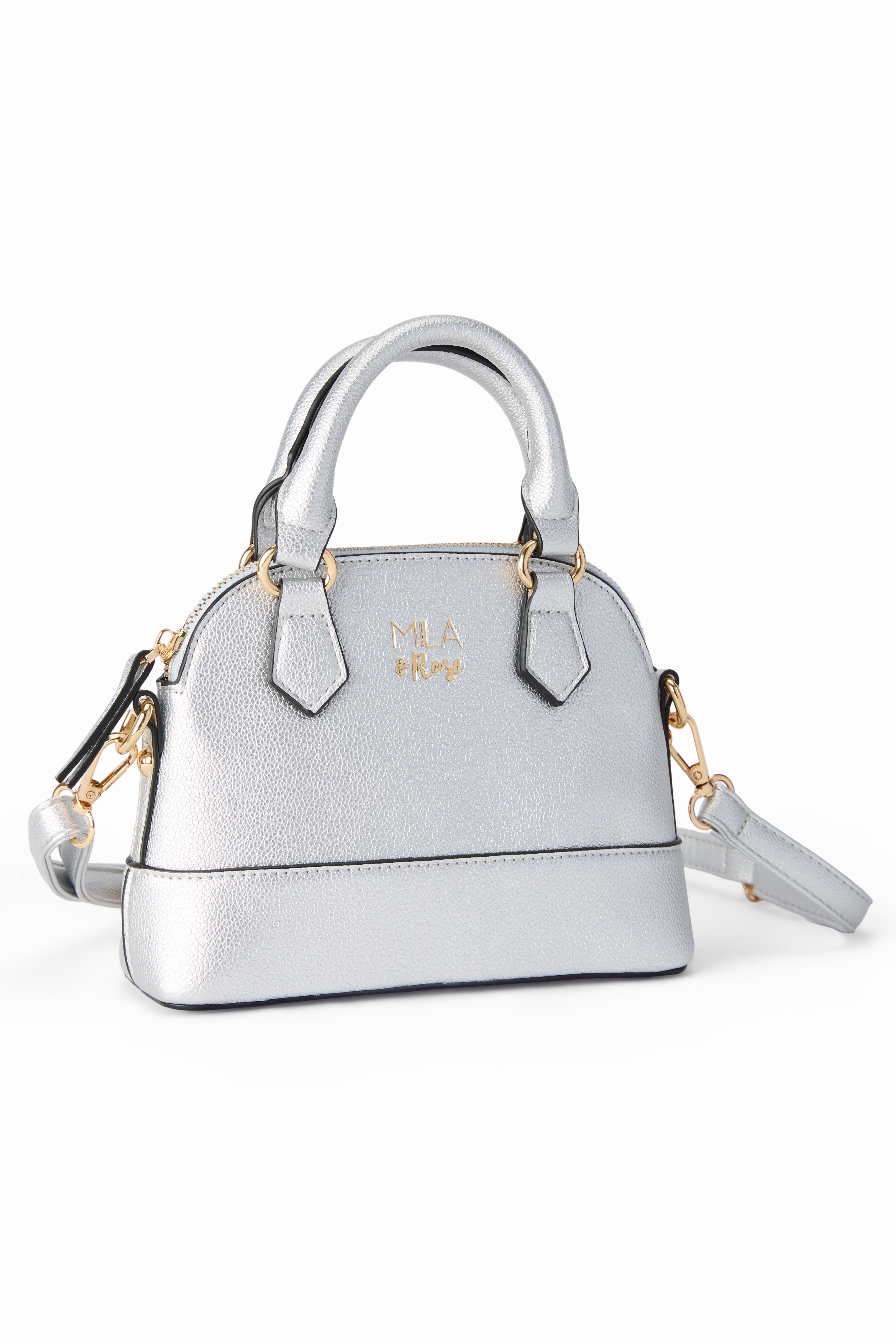 Sale Silver Metallic Girl's Crossbody Purse