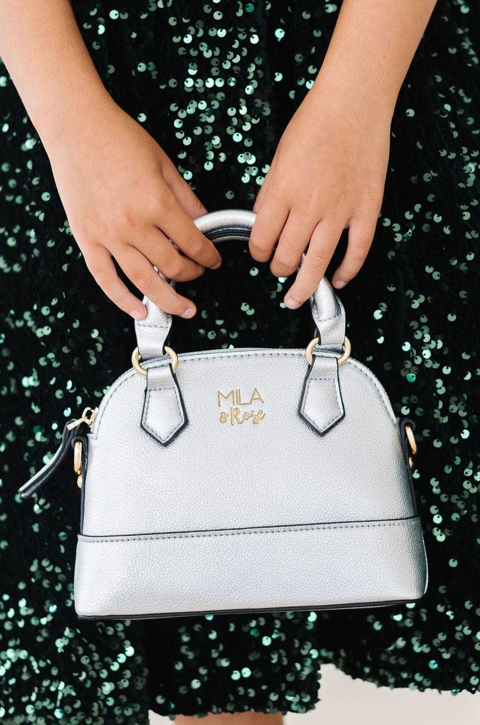 Sale Silver Metallic Girl's Crossbody Purse