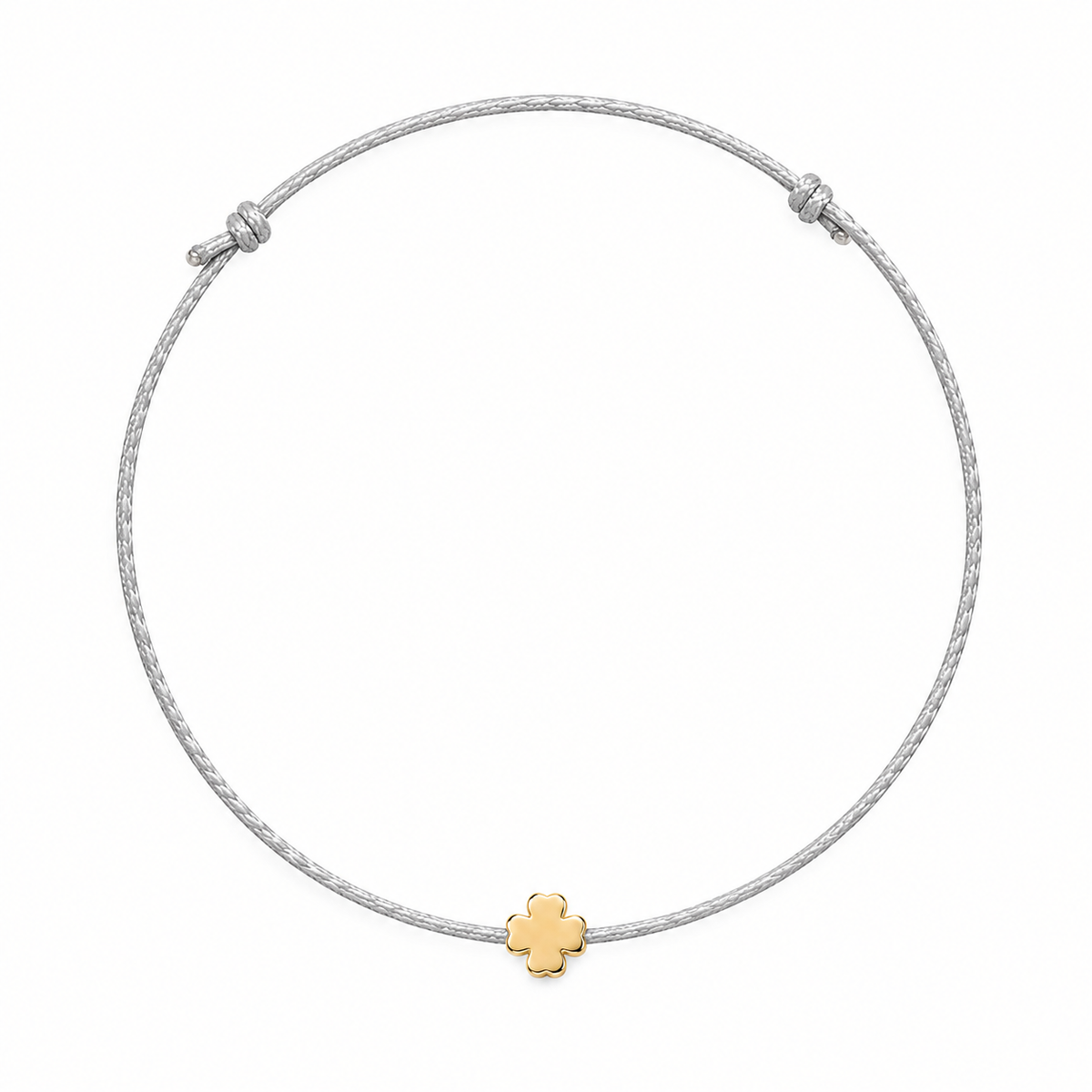 Gold Clover Hematite Charm Bracelet