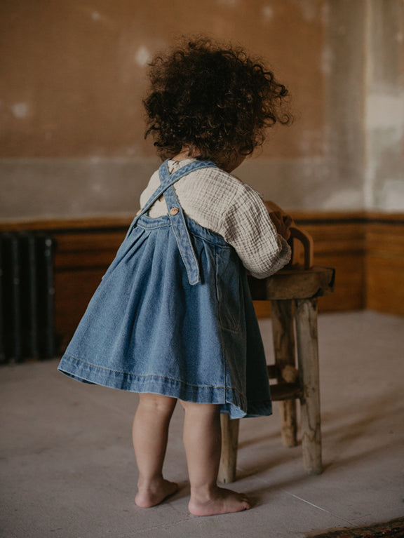 The Simple Folk Oversized Denim Pinafore for Kids